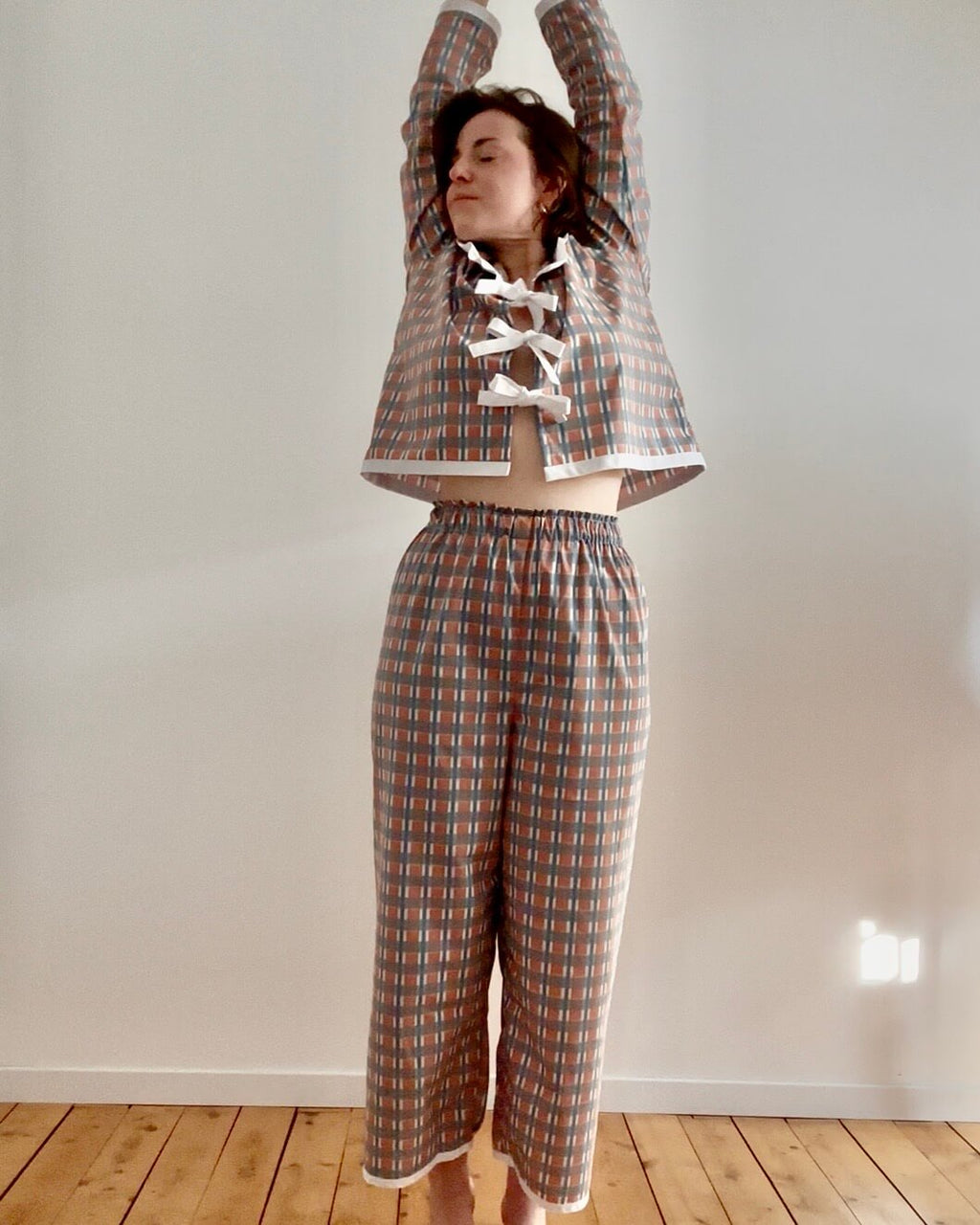 Pyjama Femme Coton Carreaux Fait Main – The Sleeping Beauty Club