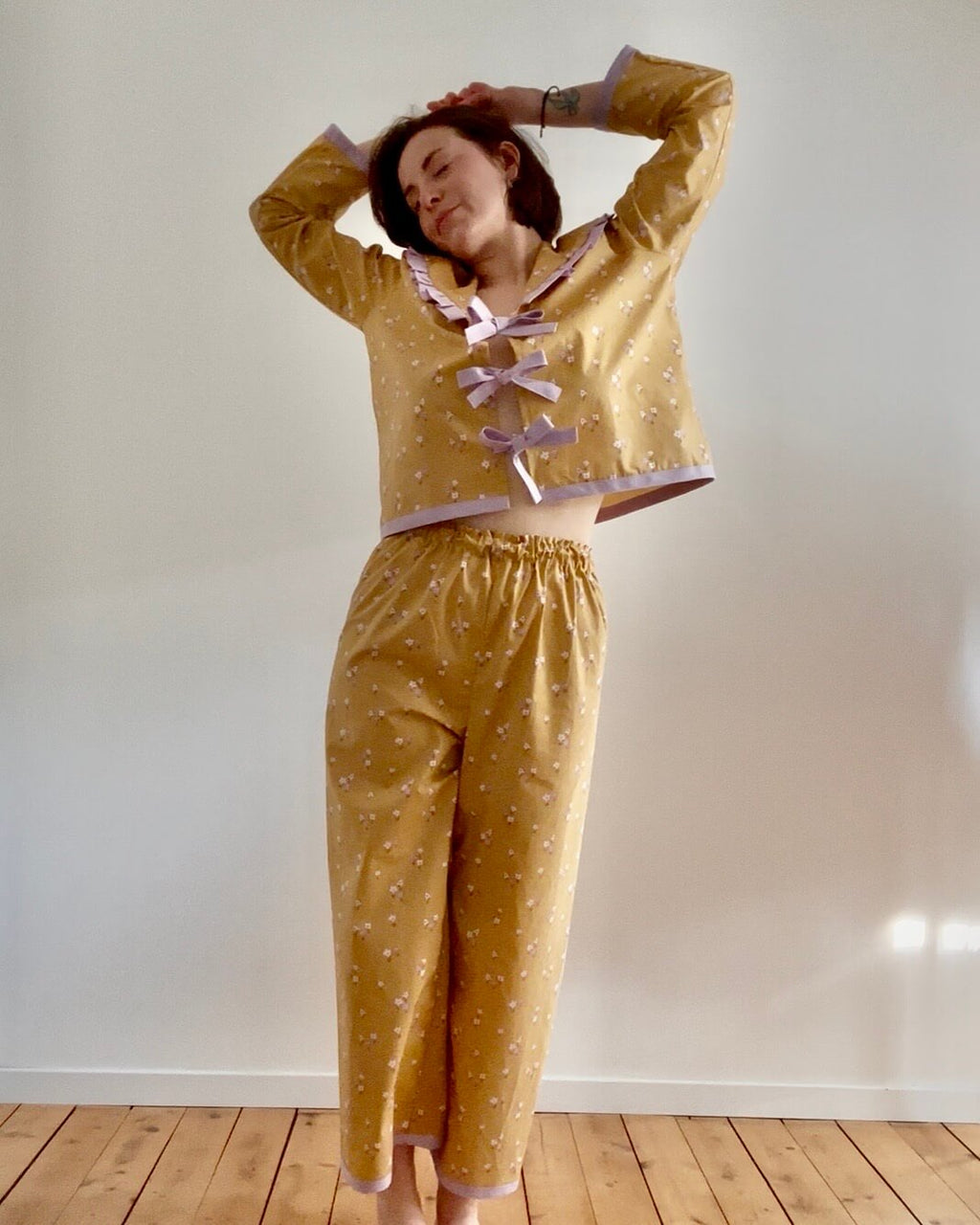 Pyjama Femme Coton Fleurettes Romantique Fait Main – The Sleeping Beauty Club